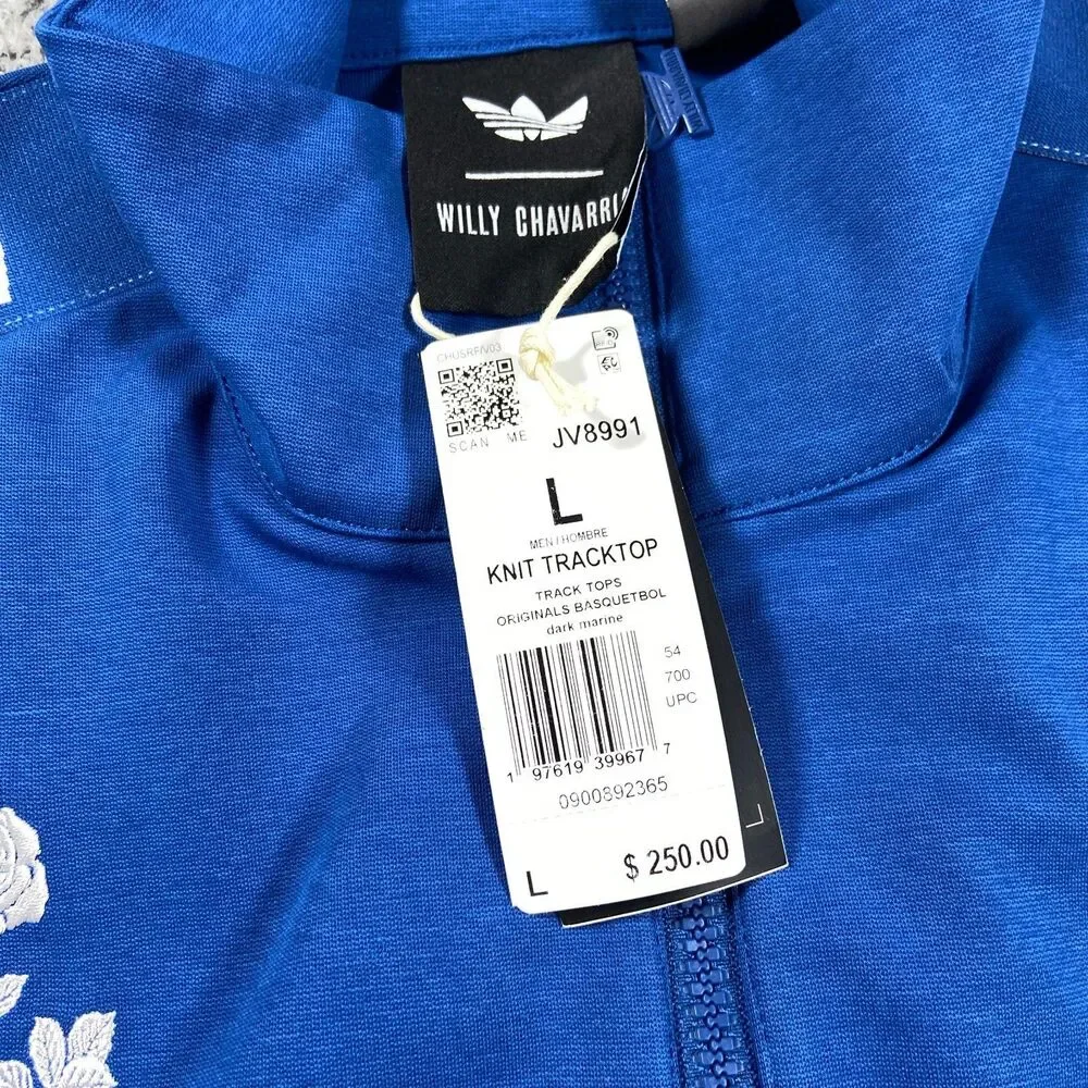 Adidas x Willy Chavarria Track Jacket Size Large Men Dark Marine JV8991